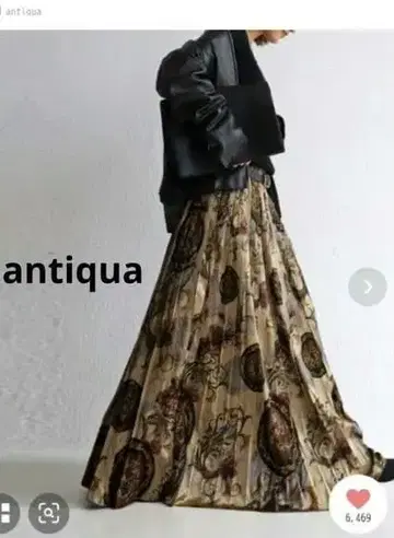 antiqua 앤티크 패턴 플리츠 스커트