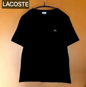 [LACOSTE] 라코스테 쿨넥 반팔 T셔츠 블랙 M 사이즈