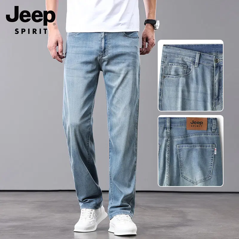 JEEP SPIRIT 남성 데님 팬츠 연청 청바지 스트레이트핏 캐주얼 바지