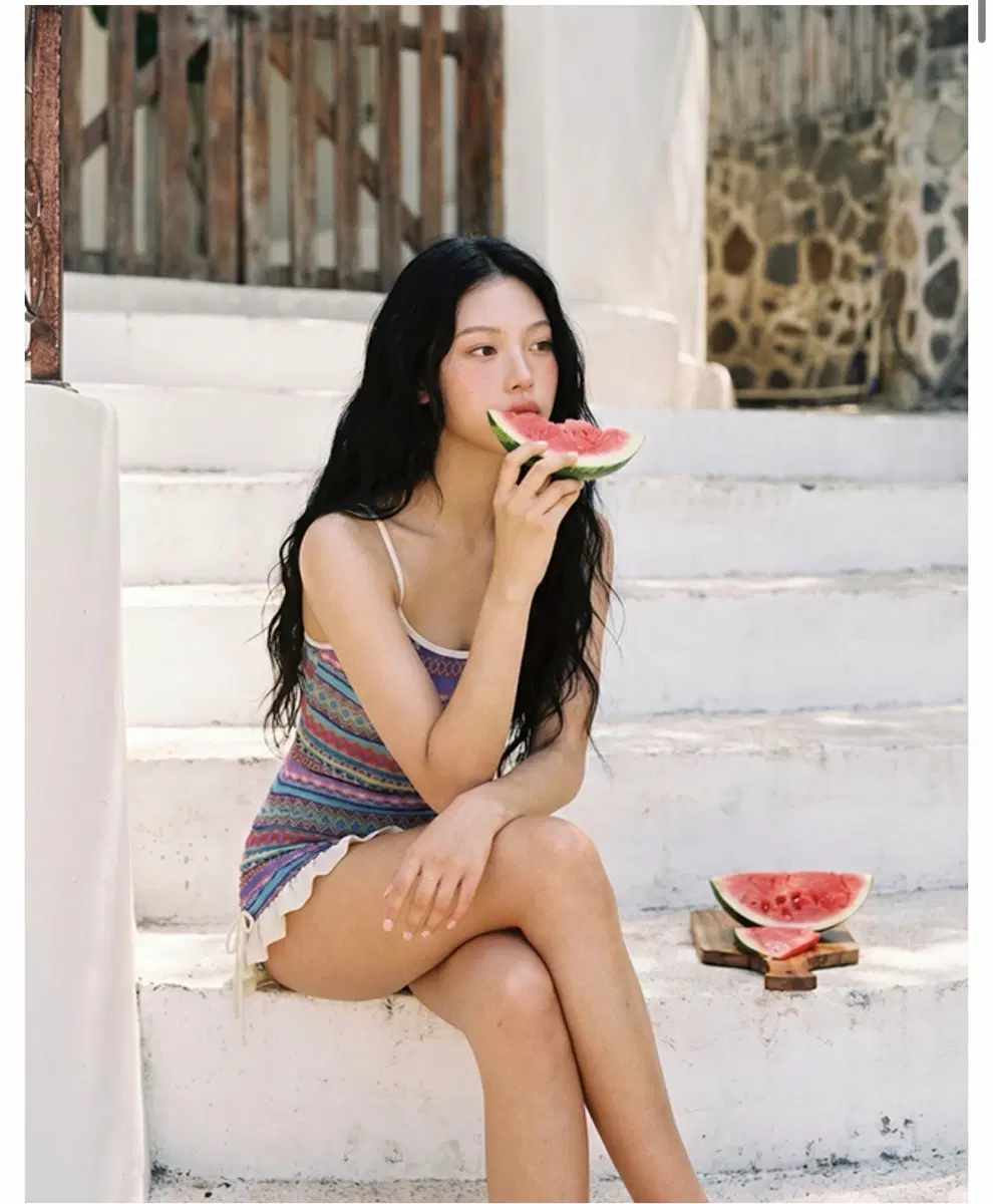 비키니밴더 에스닉 원피스 백스트랩 원피스 비키니 (새상품)