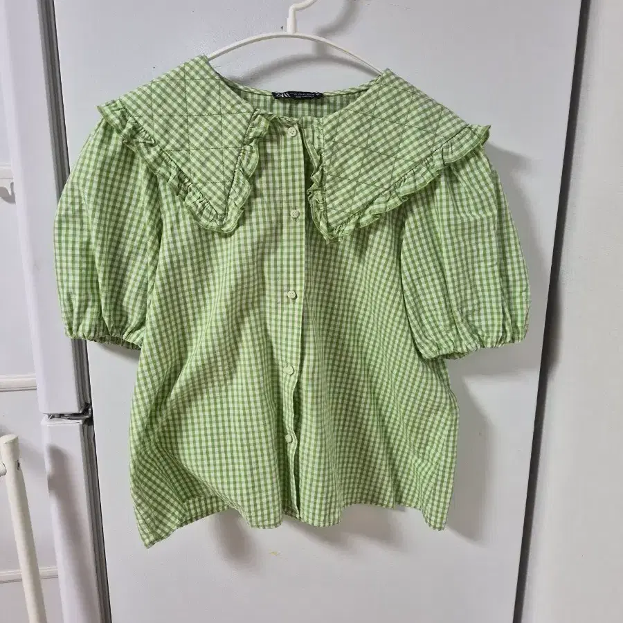 ZARA 자라 세일러 블라우스 체크