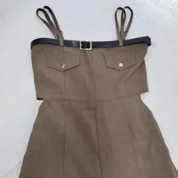 EMODA 벨트 포함 살로펫 올인원 와이드 팬츠 카키