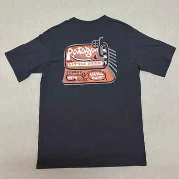 Patagonia T셔츠 Little Fish 블랙 남성용 S사이즈