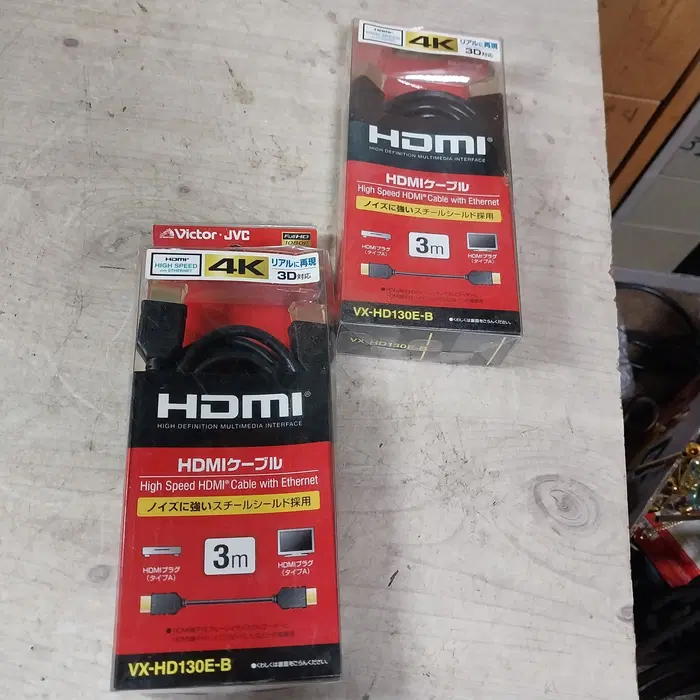 미사용 빅터/JVC 3m 고속 HDMI 케이블 2개 일괄