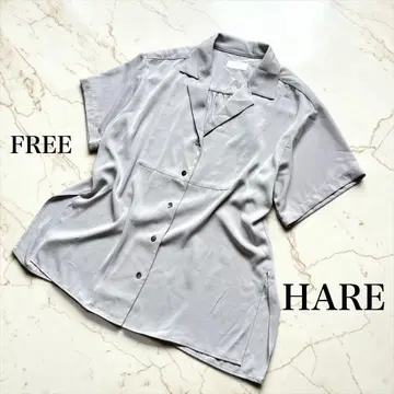 HARE 반팔 오픈 카라 드레이프감 셔츠 그레이 FREE 새상품급