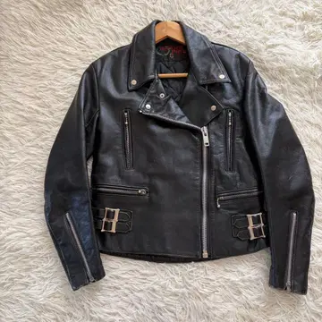 GRANDPRIX 더블 라이더스 가죽 블랙 퀼팅 YKK