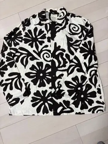 ZARA Nanushka 콜라보 긴팔 셔츠 올 패턴 XL 새상품 택 실크 100
