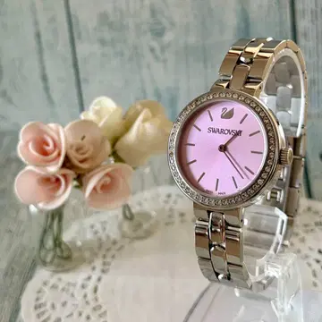[레어] Swarovski 스와로브스키 시계 스톤 베젤 핑크 계열