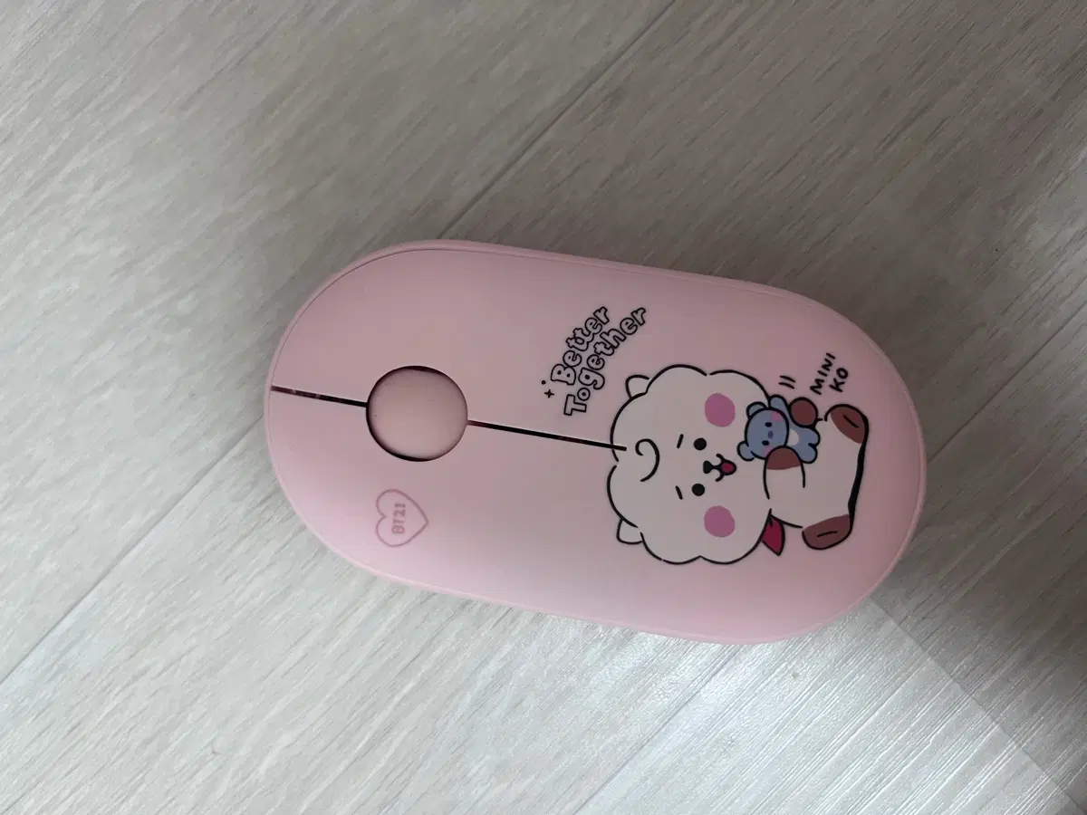 BT21 MINI KO 무선 마우스 핑크