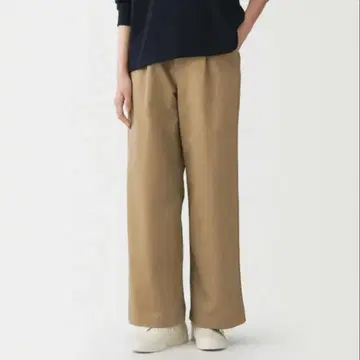 7월 말까지 새상품급 무인양품 MUJI 여성 무라사키 치노턱 와이드 팬츠 M