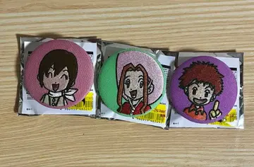 디지몬 자수 캔 배지 선택받은 어린이들 이슬이(히카리) 이미나(미미) 신나리(코시로) 3종 세트