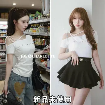 다리치 darich 넥 리본 원 숄더 T셔츠 화이트 WHT