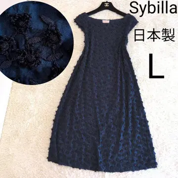 일본제 Sybilla 원피스 코튼 자수 L