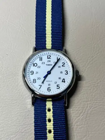미사용 TIMEX 위켄더 네이비 스트라이프