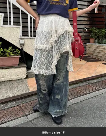 삭제 예정 CIAOPANIC 레이스 티어드 스커트 레이어드