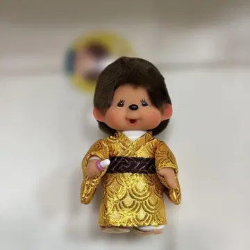 몽치치 봉제 인형 키링 기모노 골드