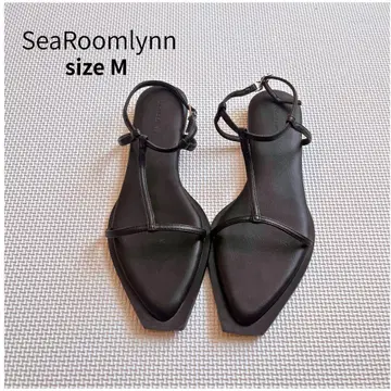 [SeaRoomlynn] 포인티드 스퀘어 힐 샌들 블랙 M 사이즈