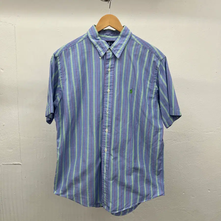 [XL] POLO RALPH LAUREN STRIPE 1/2 SOLID SHIRT