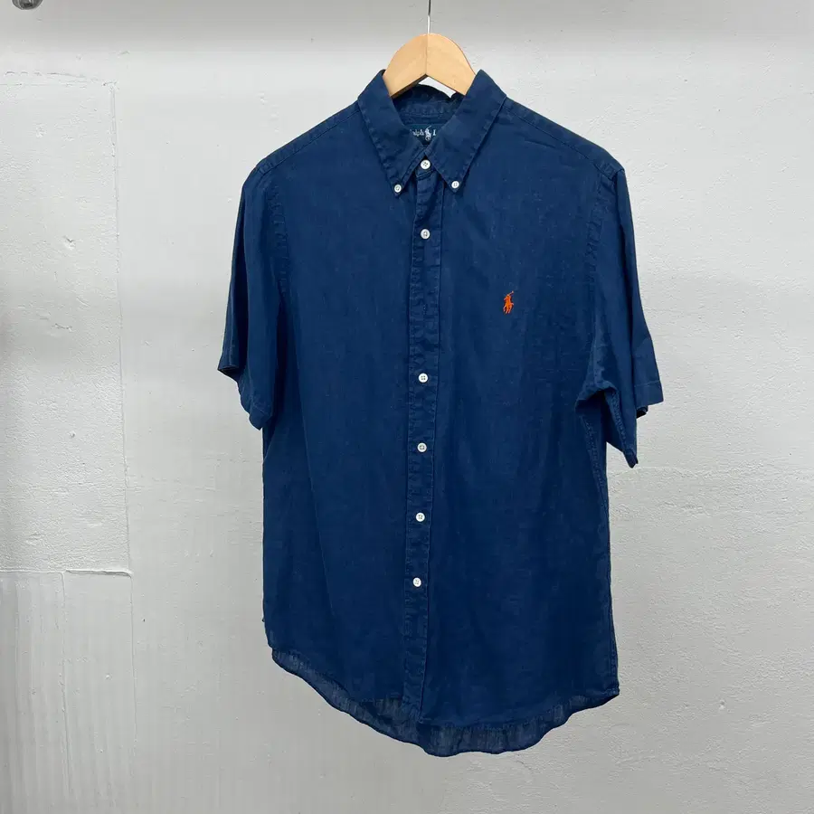 [L] POLO RALPH LAUREN LINEN 1/2 SHIRT