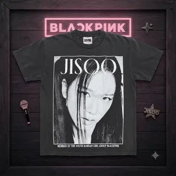 BLACKPINK 지수 블랙핑크 반팔 T셔츠 밴딩 티셔츠 구제 의류