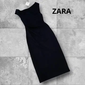 미사용 새상품 ZARA 비대칭 사이드 개더 원피스 L