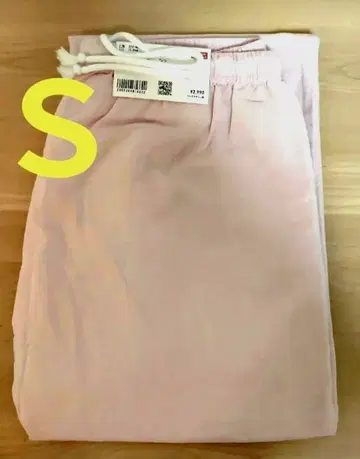 새상품 UNIQLO 유니클로 린넨 블렌드 이지 팬츠 핑크 S 표준 길이
