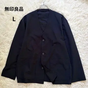 무인양품 MUJI 바람이 통하는 스트레치 사커 가디건 L 네이비 노카라