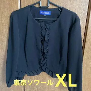 쉬폰 볼레로 노카라 자켓 블랙 포멀 관혼상제 새상품급 XL