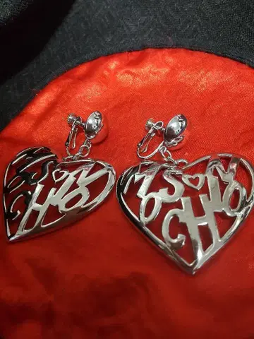 MOSCHINO 하트형 귀찌 실버 컬러 빅 사이즈 빈티지