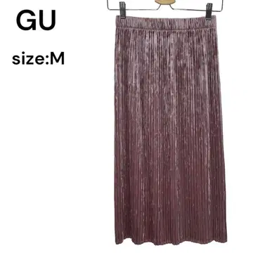 지유 GU 스커트 롱 M 허리밴딩 멋스러운 귀여운