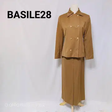 새상품급 BASILE28 울 더블 수트 셋업 카멜 40/42