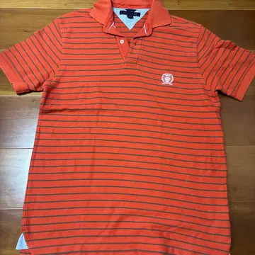 TOMMY HILFIGER 피케 셔츠 오렌지 보더