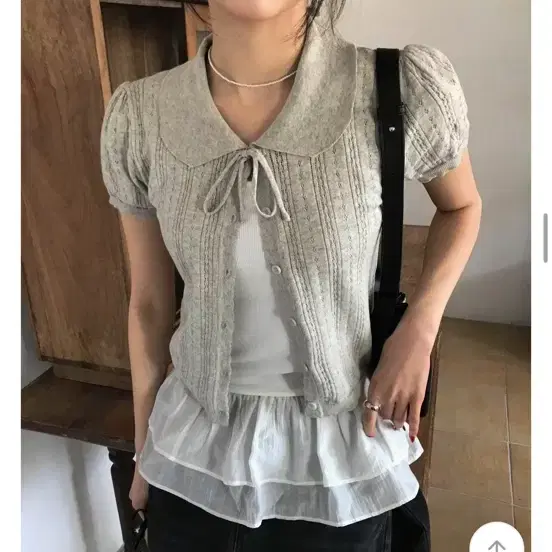 레이어드 나시+반팔니트