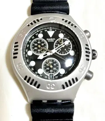 Swatch 스와치 크로노그래프 블랙 다이얼 남성용 손목시계
