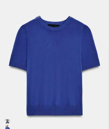 [ ZARA ] 반팔 니트 로얄 블루