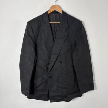 80s 90s 빈티지 더블 테일러드 자켓 퓨어 울 그레이