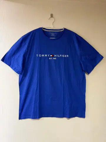 [ 새상품 ] TOMMY HILFIGER T셔츠 블루 XXL 로고 자수