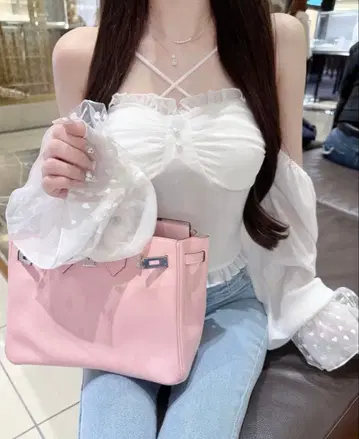 Lumignon Mellow Heart Tulle Top 화이트