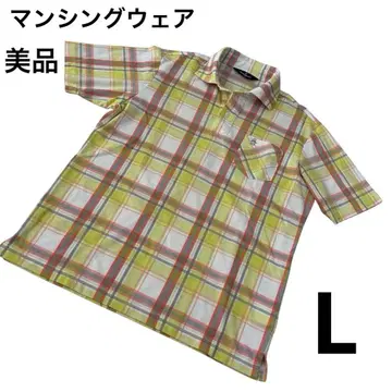 [ 새상품급 ] Munsingwear 반팔 피케 셔츠 체크 무늬 골프웨어 L