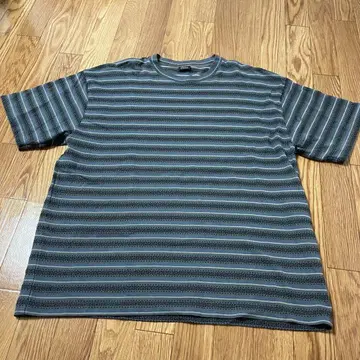 세단 파파스 자카드 보더 T셔츠 XL 그레이 네이비