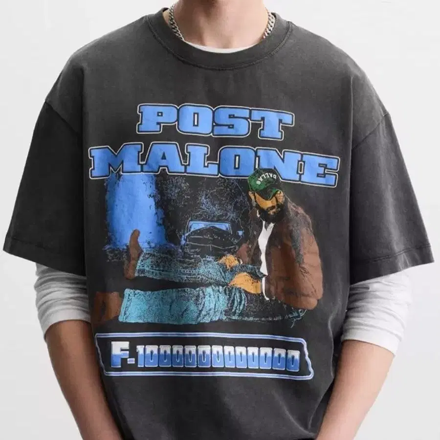 [새상품] zara x post malone 자라 포스트말론 콜라보 워시드 반팔 티셔츠
