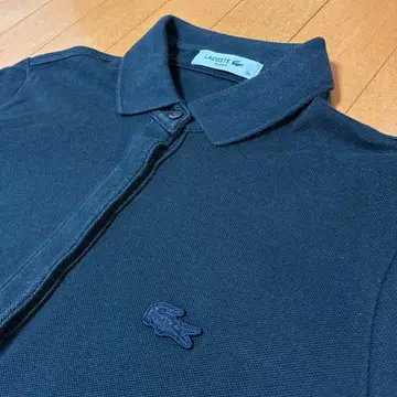 LACOSTE 라코스테 블랙 피케 셔츠 5부 소매 사이즈 36 일본제