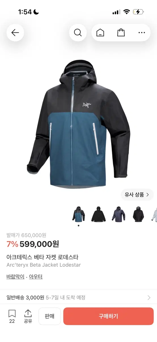 아크테릭스 베타 자켓 로데스타 M