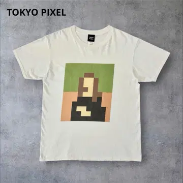 TOKYO PIXEL 모나리자 픽셀 그래픽 아트 T셔츠 화이트 L