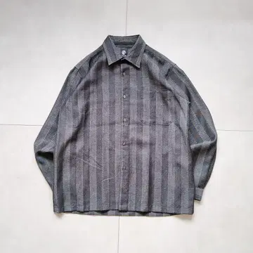 90s 빈티지 스트라이프 셔츠 일본제 울 100% 레트로 시티