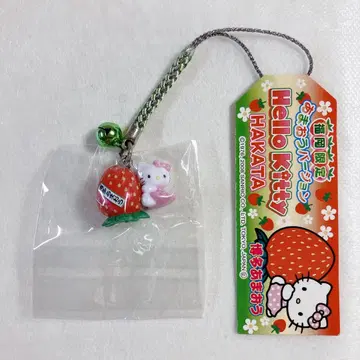 지역 한정 키티 후쿠오카 한정판 하카타 아마오 Hello Kitty 스트랩 딸기