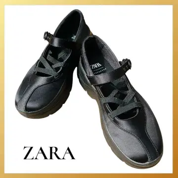 새상품 완판템 ZARA 자라 메리제인 통굽 스니커즈 스트랩 37 블랙