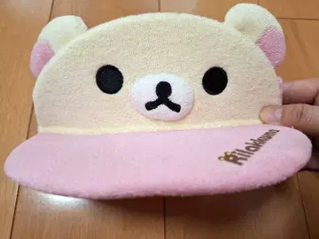 리락쿠마 오키라쿠 선바이저 핑크 타월 원단
