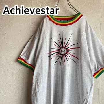 올드 90s 00s 태양 그래픽 티셔츠 라스타 컬러 리브 레게