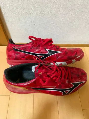 MIZUNO 축구 트레이닝 슈즈 25.5cm 레드